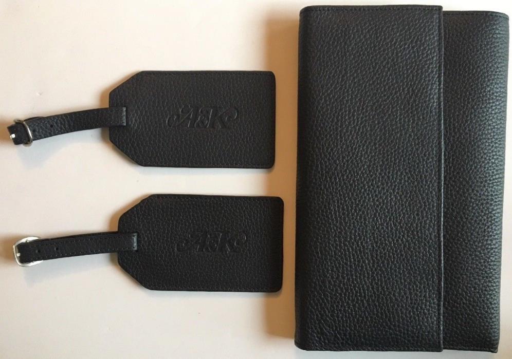 A&K Abercrombie & Kent Luxury Passport Holder Travel Organizer & 2 luggage tags