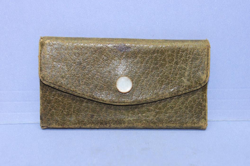 Vintage Bavaria Faux Leather Travel Card Case Holder with Mirror