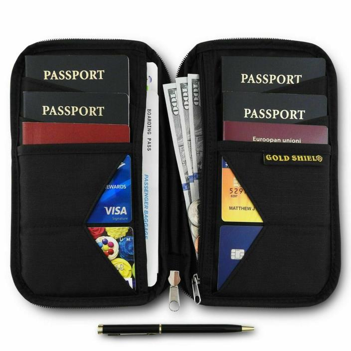 Travel Wallet & Family Passport Holder RFID Blocking Case Document Organizer NEW