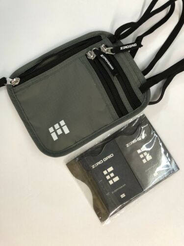 Zero Grid Neck Wallet W/RFID Blocking- Concealed Travel Pouch & Passport Holder