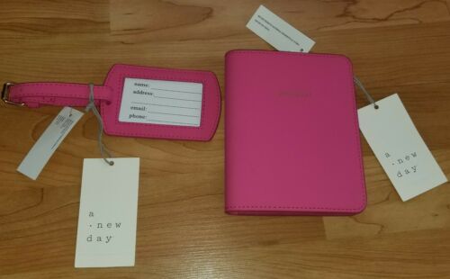 A New Day Passport Case Holder And Luggage Tag PINK SET NEW!!