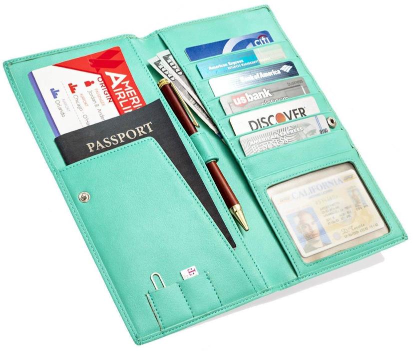 RFID Passport Holder Travel Wallet - Passport Wallet - Travel Document Holder