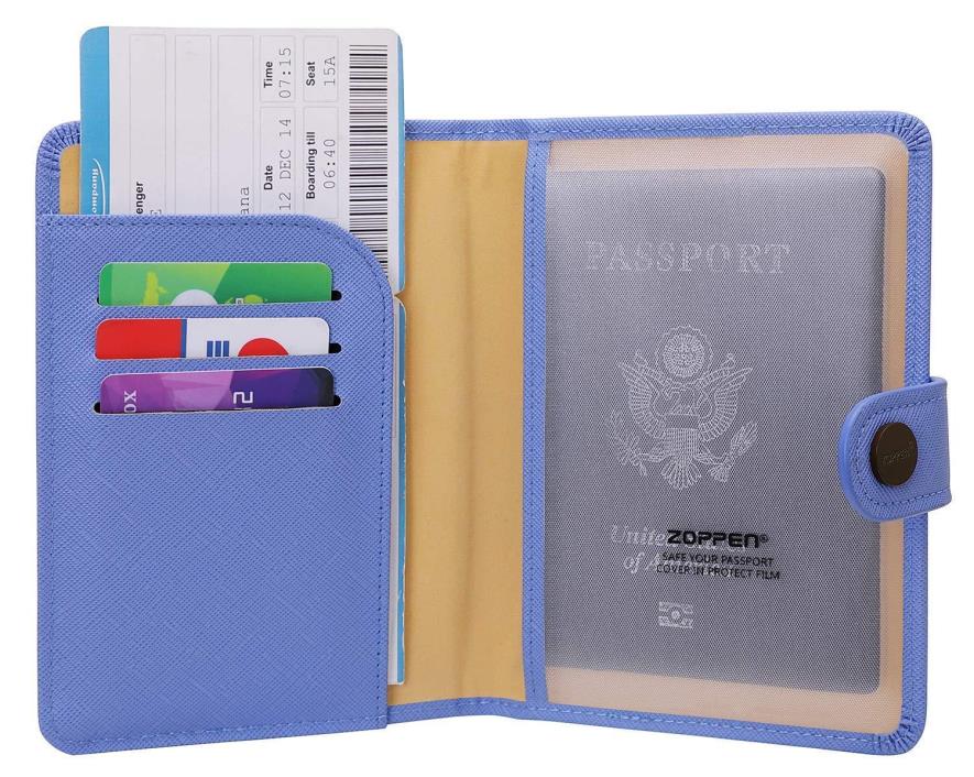 Zoppen Rfid Blocking Travel Passport Holder Cover Slim Id Card Case (#25 Teal