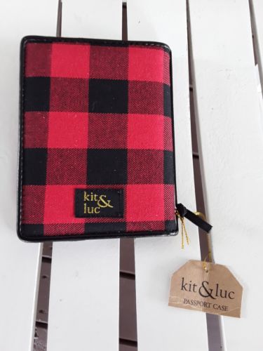 Kit & Luc New Red Plaid Passport/Card Case