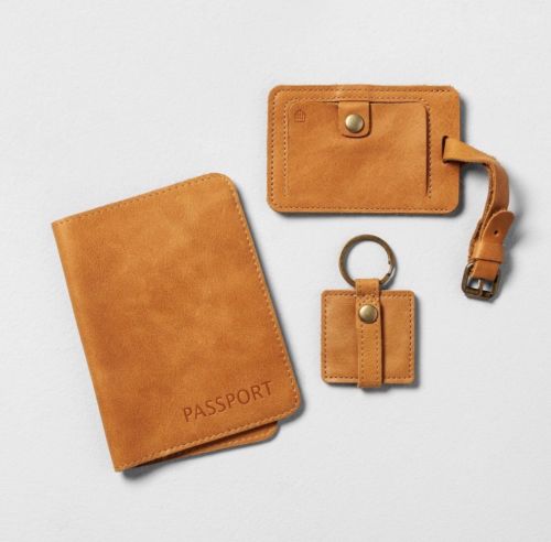 Hearth and Hand Travel Kit Passport Luggage Tag Set Leather