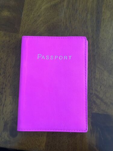 NWT J. Crew Leather Passport Case Bright Pink