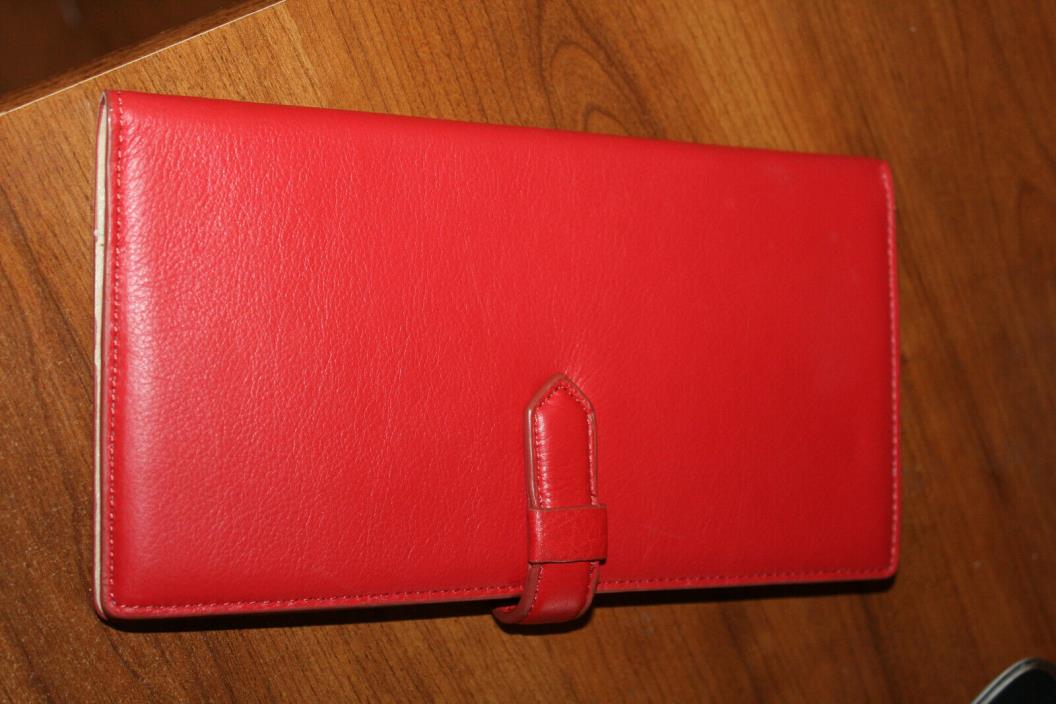 J.Crew Red Leather Passport / travel  Wallet