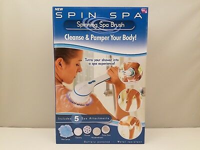 SPIN SPA | Spinning Spa Brush w/ 5 Spa Attachments | ASOTV | SS020217AZ | NEW