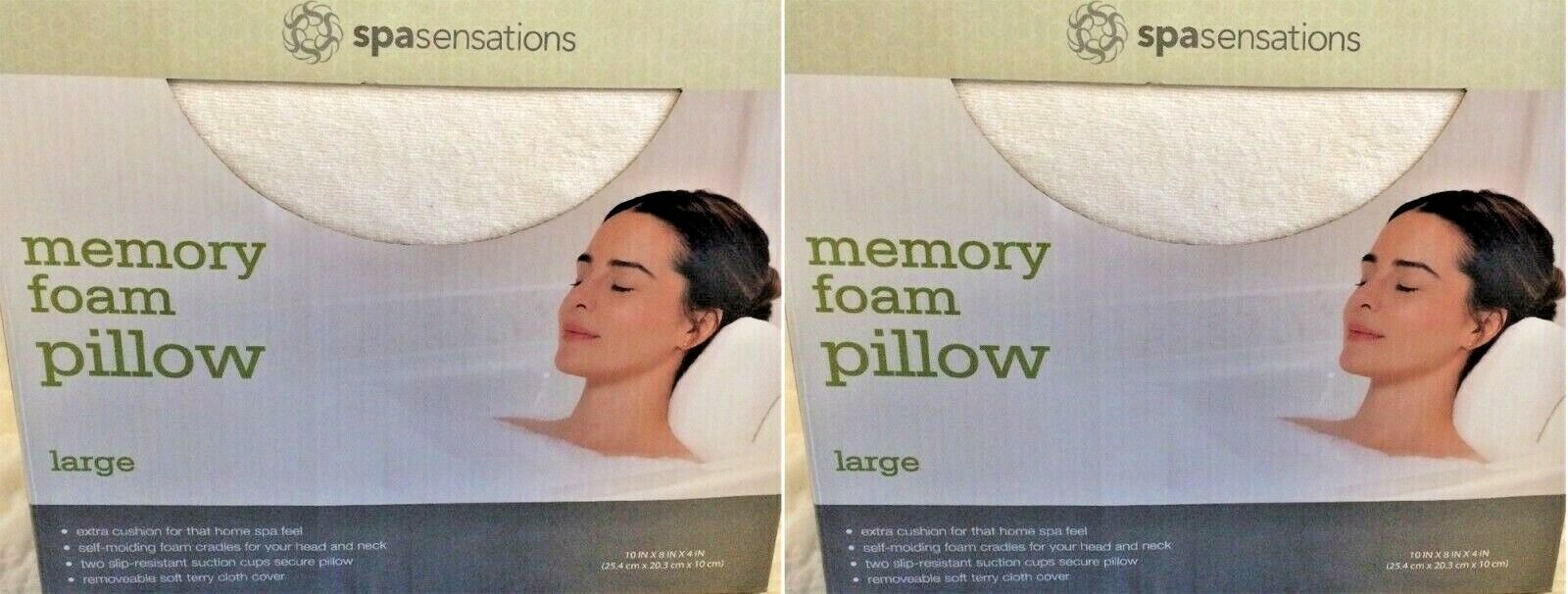 2 packs of Ginsey Spa Sensations, Suction Memory Foam Bath Pillow, Large Size