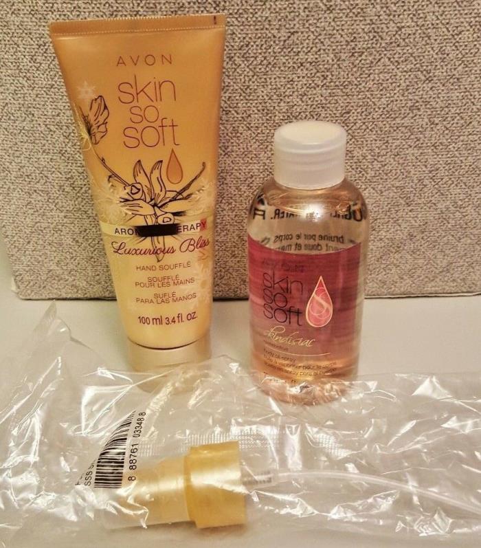 Avon Skin So Soft Skindisiac Body Oil & Aroma Therapy Hand Lotion- New