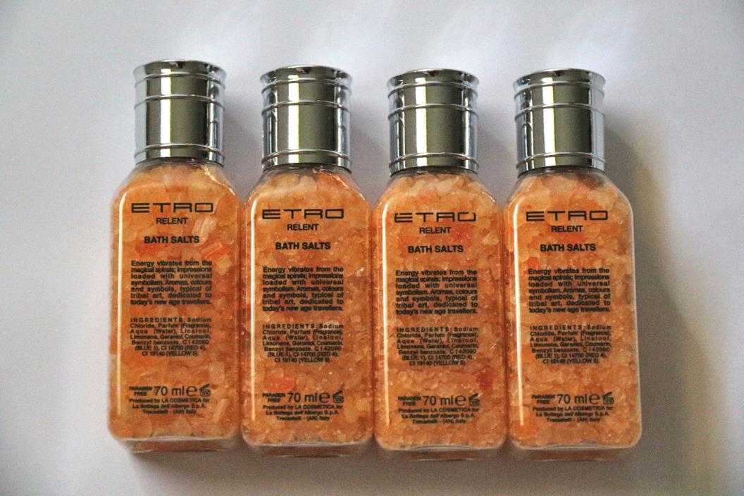 Lot of 4 x 70 ml ETRO Relent Bath Salts Lufthansa First Class Made in Italy Set