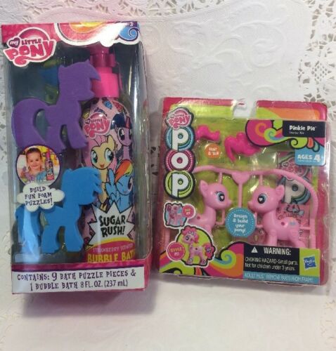 My Little Pony Bath Puzzle Pieces Bubble Bath Set & Pop Pinkie Pie Kit New!