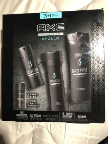 Axe Apollo Men's Gift Set Daily Fragrance, Antiperspirant, Body Wash & Bag