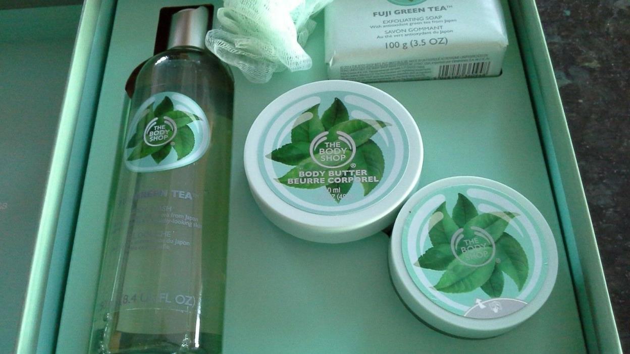 The Body Shop Fuji Green Tea Boxed Picks Gift Box Set  Wash Soap Butter Scrub