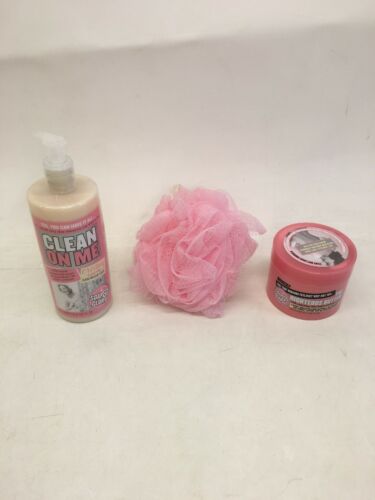 SOAP & GLORY Clean on Me Gel Righteous Butter Lotion & Poof Set