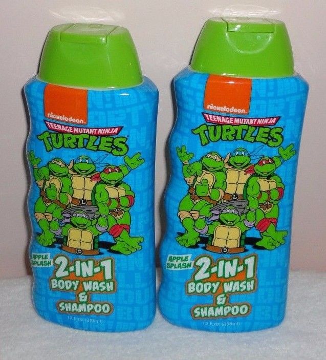 (2) Teenage Mutant Ninja Turtles 2-n-1 Apple Body Wash & Shampoo 12 fl. oz. each