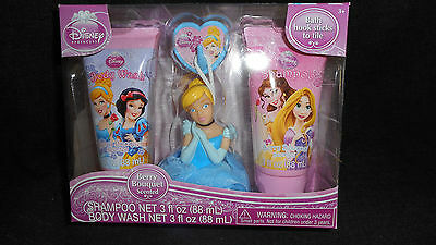 NIP Disney Princess soap and scrub w/shampoo berry bouquet scented 3 piece