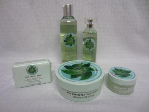 The Body Shop Fuji Green Tea Set of 5 Items Scrub, Butter, Wash, EDC & Soap NEW