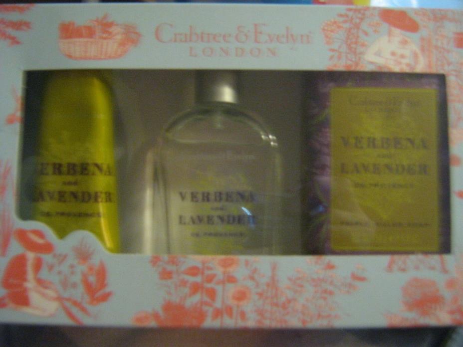 Crabtree & Evelyn Verbena Lavender Gift Set EDT/Soap/Hand Therapy New/NIB