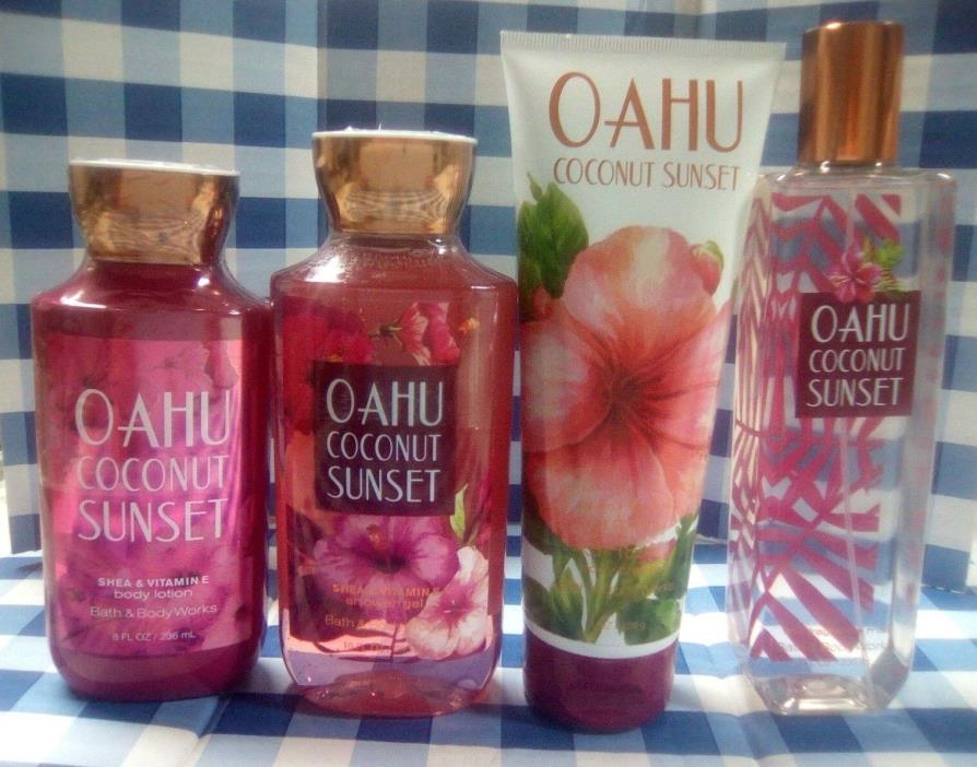 Oahu Coconut sunset bath & Body works retired lotion, cream, gel, spray 4 pc set