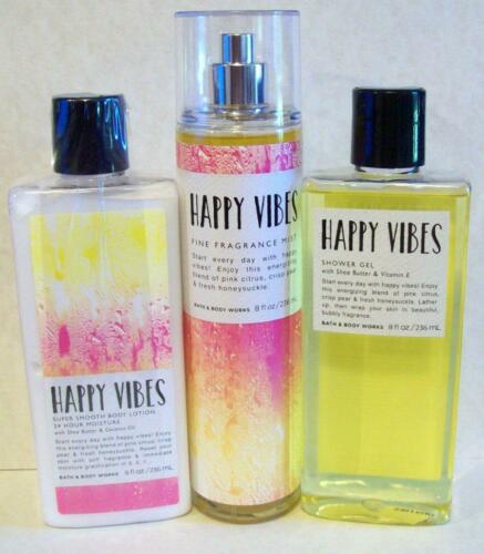 Bath & Body Works Happy Vibes Fragrance Mist Body Lotion Shower Gel