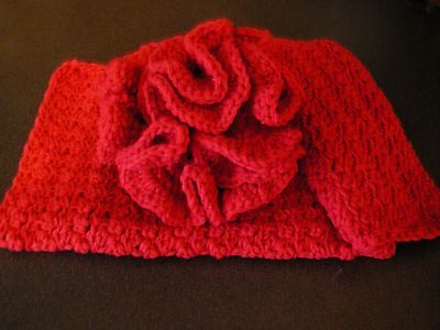 Crocheted 3 Piece Spa Set Red Handmade In A Smoke Free Home