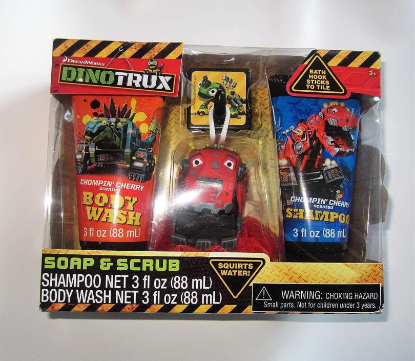 NEW UNOPENED Dreamworks Dinotrux Soap & Scrub Gift Set, 4 Pc