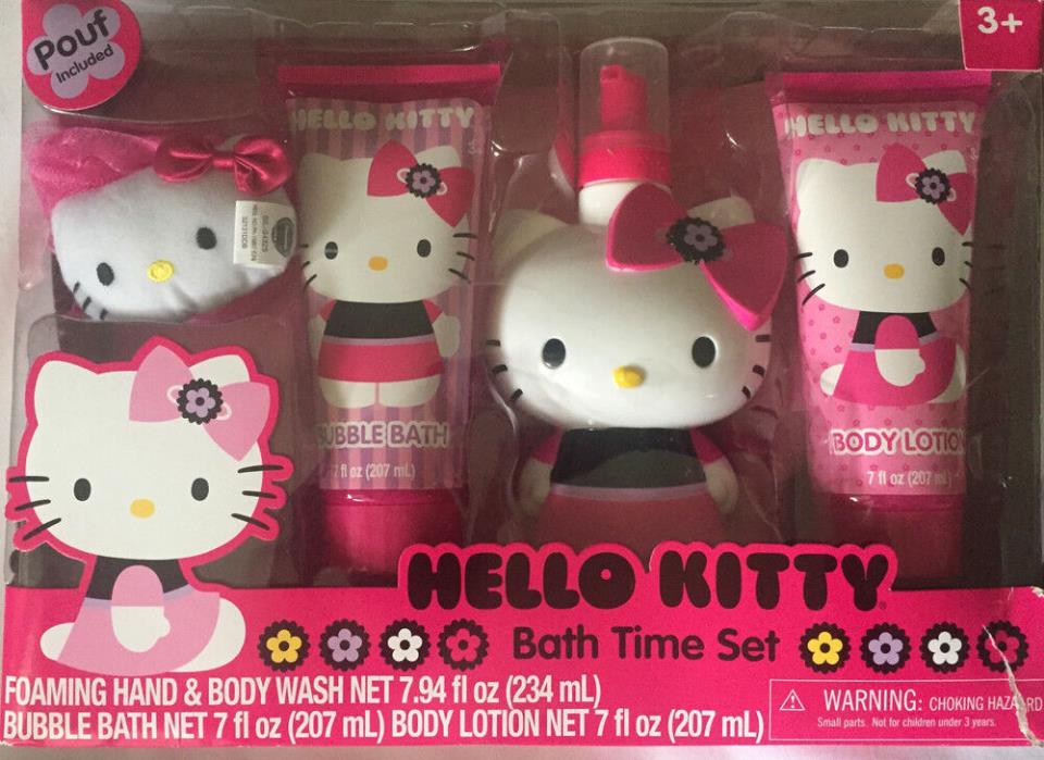 Hello Kitty Bath Time Fun Foaming Hand & Body Wash Mitt Lotion Bubble Bath Pouf