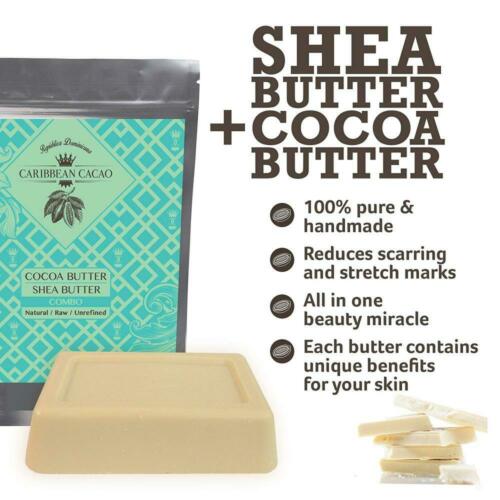 Unrefined Shea Butter Cocoa - 1 LB Bar Each - Ivory and Raw Butter,...