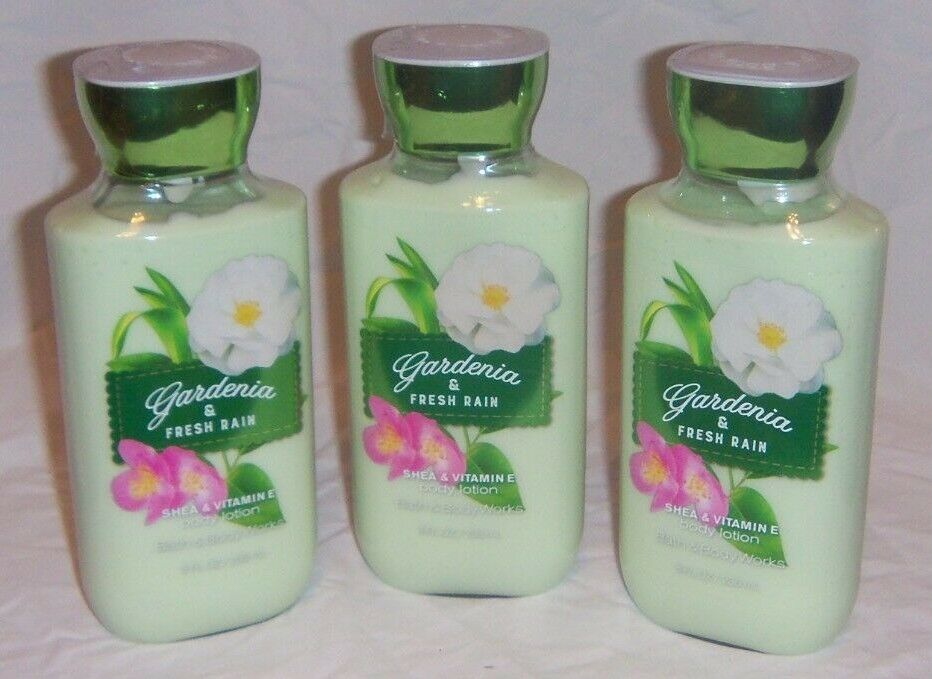 Gardenia and Fresh Rain Lotion 8oz Bath and Body Works X3 New