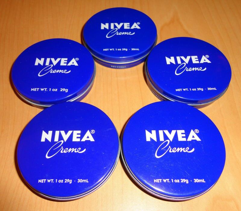 LOT OF (5) NIVEA CREME MOISTURIZING LOTION CREAM TRAVEL SIZE TIN 1oz BRAND NEW!