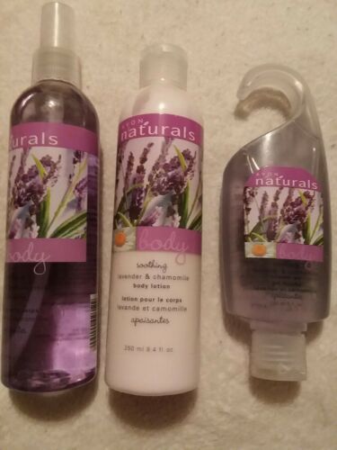 Avon Naturals Soothing LAVENDER  CHAMOMILE Body Lotion & Shower Gel & body spray