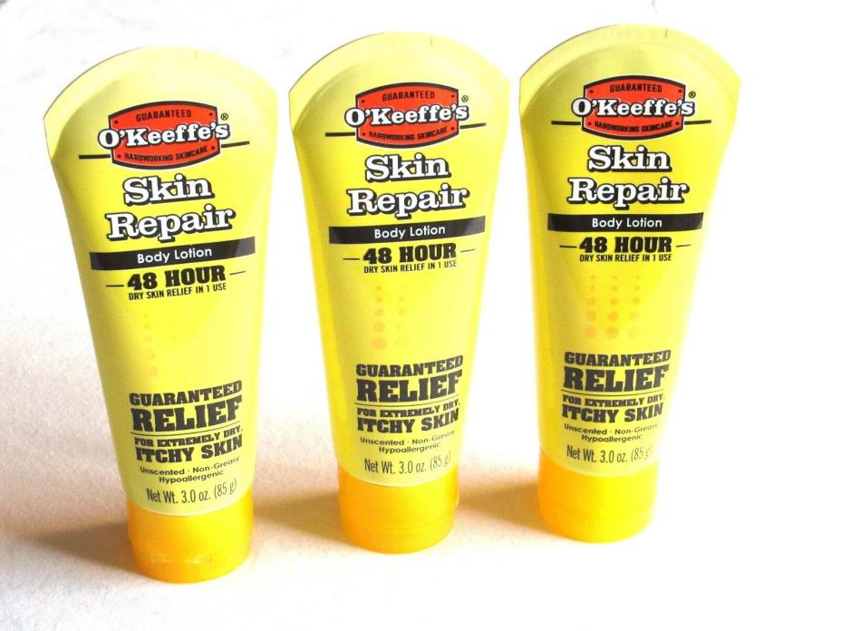 3x 3oz Body Lotion For Dry Itchy Skin Repair Moisturizer Cream O'Keefe's 48 Hour