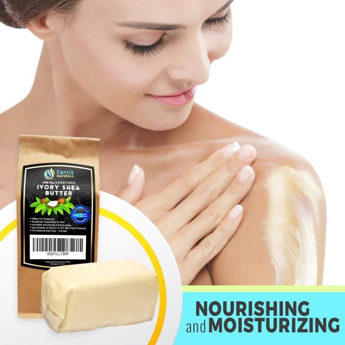 Cantik Naturals Ivory Shea Butter 100% Pure Unrefined Moisturizing 1 LB Block