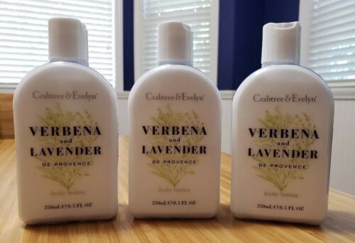Lot of 3 x CRABTREE & EVELYN Verbena & Lavender Body Lotion 8.5 oz / 250 ml ea