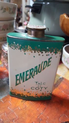 Vintage Emeraude by Coty Talc Dusting Powder IN COLLECTIBLE TIN RARE