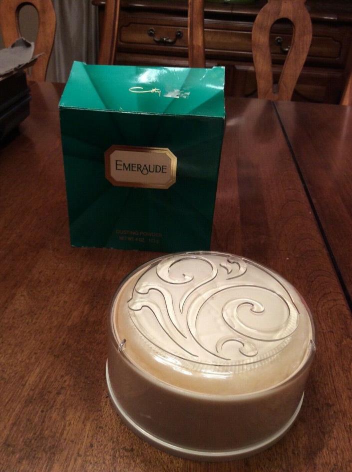 Vintage Emeraude Dusting Powder by Coty New in Box Four Ounces