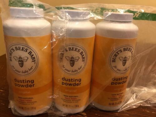 3 BURT'S BEES ORIGINAL 100% NATURAL BABY DUSTING POWDER 7.5OZ