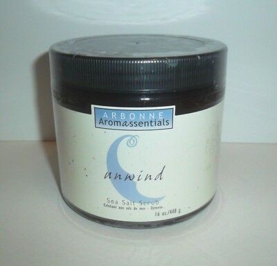 Arbonne Aromassentials Unwind Bath Salt Scrub 16 OZ. Exfoliant New Sealed Rare