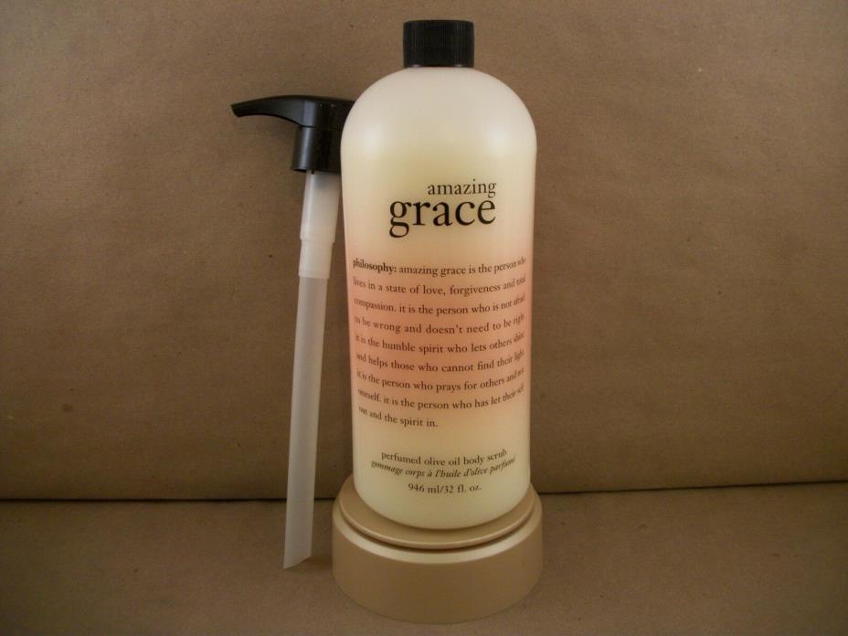 NEW 32 fl oz Philosophy Amazing Grace Perfumed Olive Oil Body Scrub With Pump