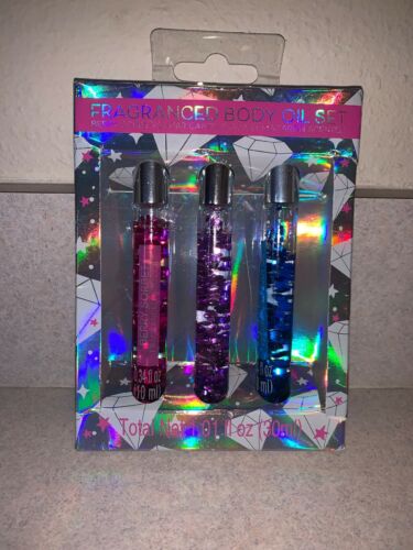 Fragranced Body Oil Set Berry Sorbert, Sugar Candy, & Sweet Macaron Scented