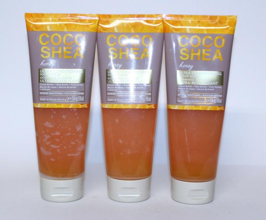 3 Bath Body Works Coco Shea HONEY Ultra Conditioning Sugar Scrub 8 oz