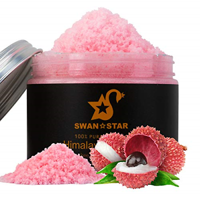 SWANSTAR Body Scrub Himalayan Pink Salt Scrub Deep Cleansing Exfoliator, 12 OZ