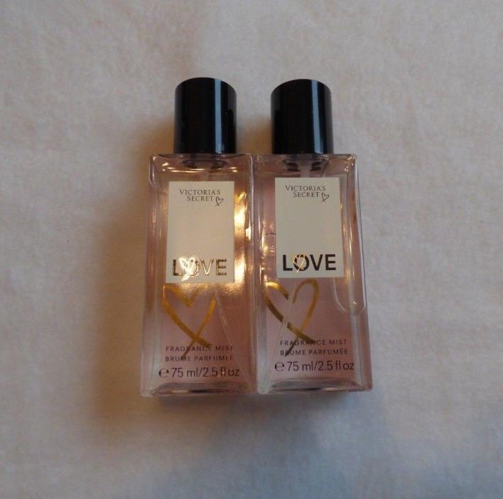 VICTORIA'S SECRET LOVE FRAGRANCE MIST LOT 2 NEW EACH 2.5 FL. OZ