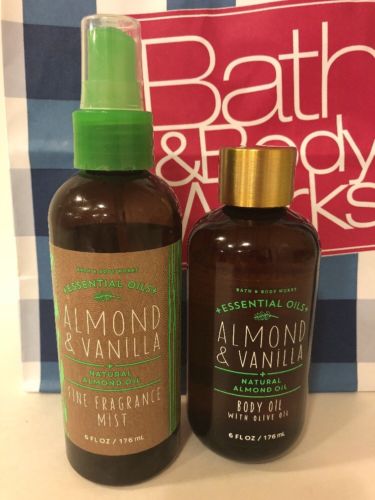 2 - Bath & Body Works Almond & Vanilla Body Oil / Fragrance Mist