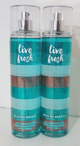 Bath and Body Works Live Fresh Seaside Breeze Body Mist Lot of 2 NEW Discontinue
