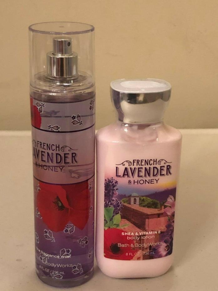 Bath & Body Works French Lavender Honey Fine Fragrance Mist Body Lotion NEW MAR