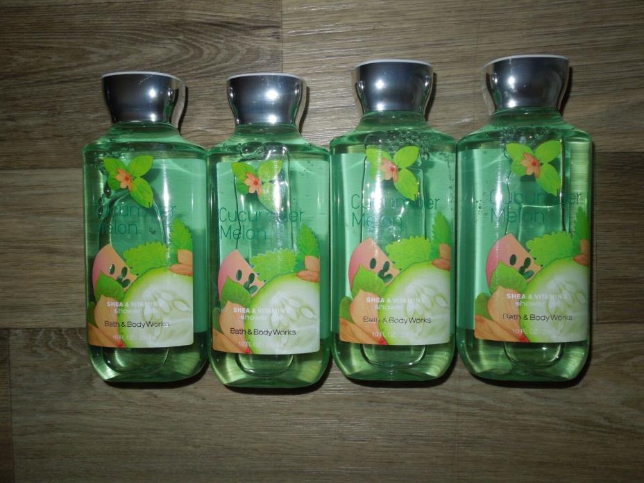 Lot of 4 Bath And Body Works Cucumber Melon Shower Gels 10oz (New)