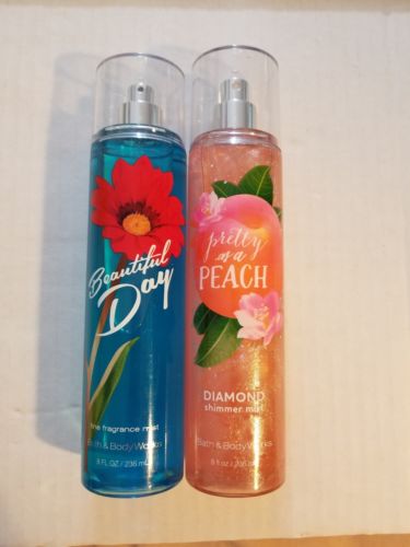 Bath & Body Beautiful Day And Pretty As A Peach Shimmer 8 Fl Oz Fragrance Mist