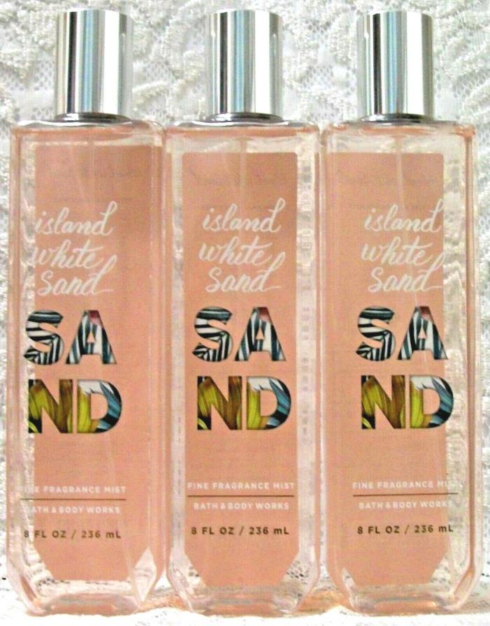 x3 Bath & Body Works ~ ISLAND WHITE SAND ~ Fine Fragrance Mist 8 oz Ships Free!